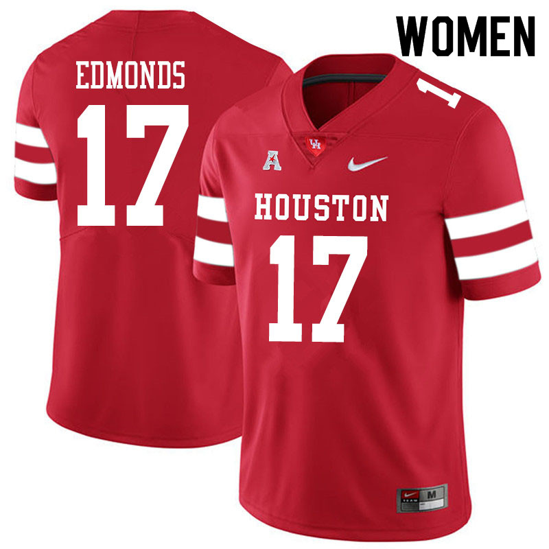Women #17 Darius Edmonds Houston Cougars College Football Jerseys Sale-Red